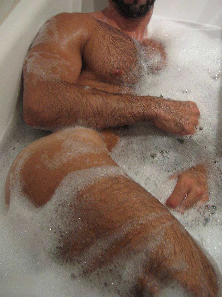 Messy bubble daddy shower