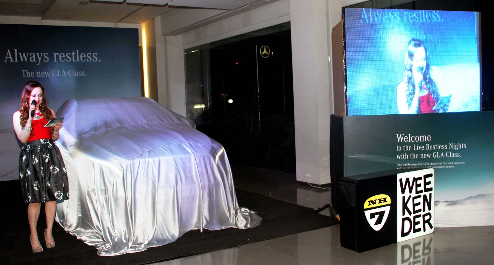 Mercedes Benz-GLA Class Preview at Mumbai Stephanie Timmins hosting the Mercedes Benz GLA-Class Preview at Shaman Wheels,Kalina
