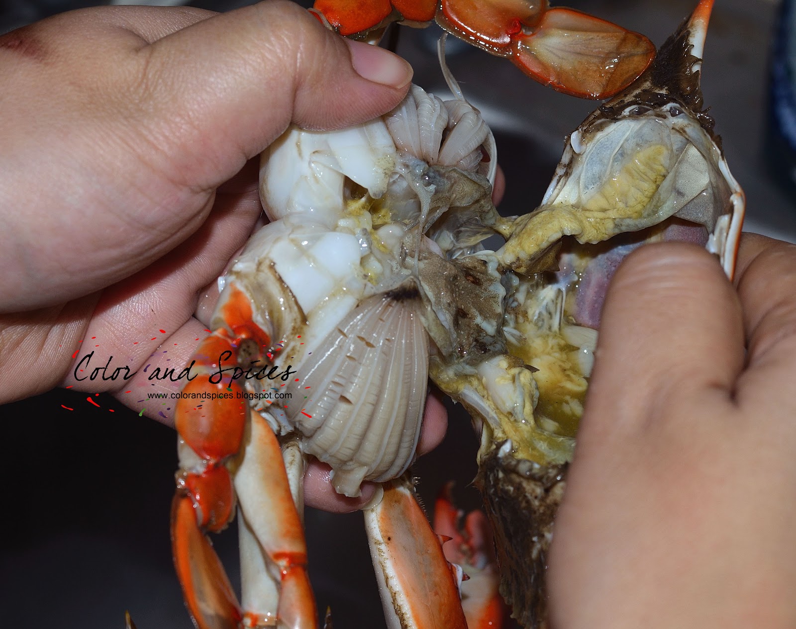Color and Spices How to clean crabs..