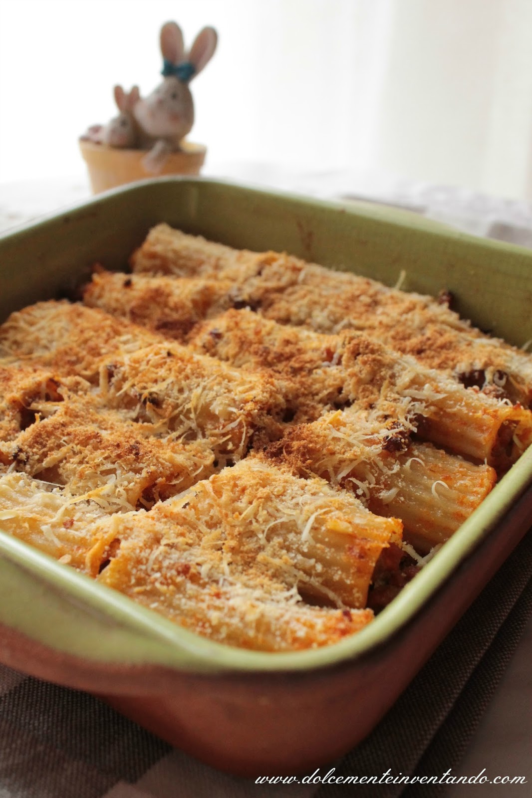 Dolcemente Inventando Pasta "china" rigatoni gratinati ripieni alla