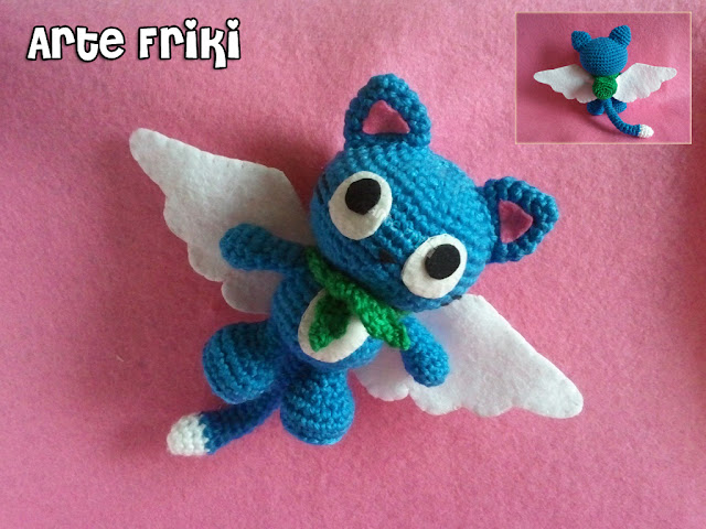 happy fairy tail amigurumi crochet ganchillo peluche muñeco anime manga gato cat exceed