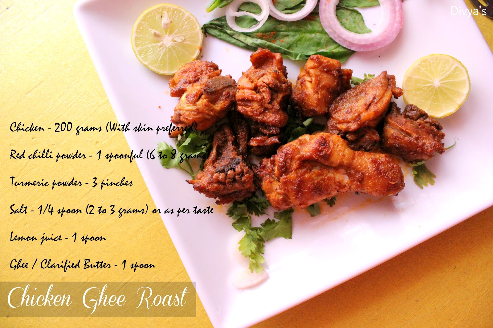 Chicken Ghee Roast Chicken Roast Low Fat Chicken Roast You Too