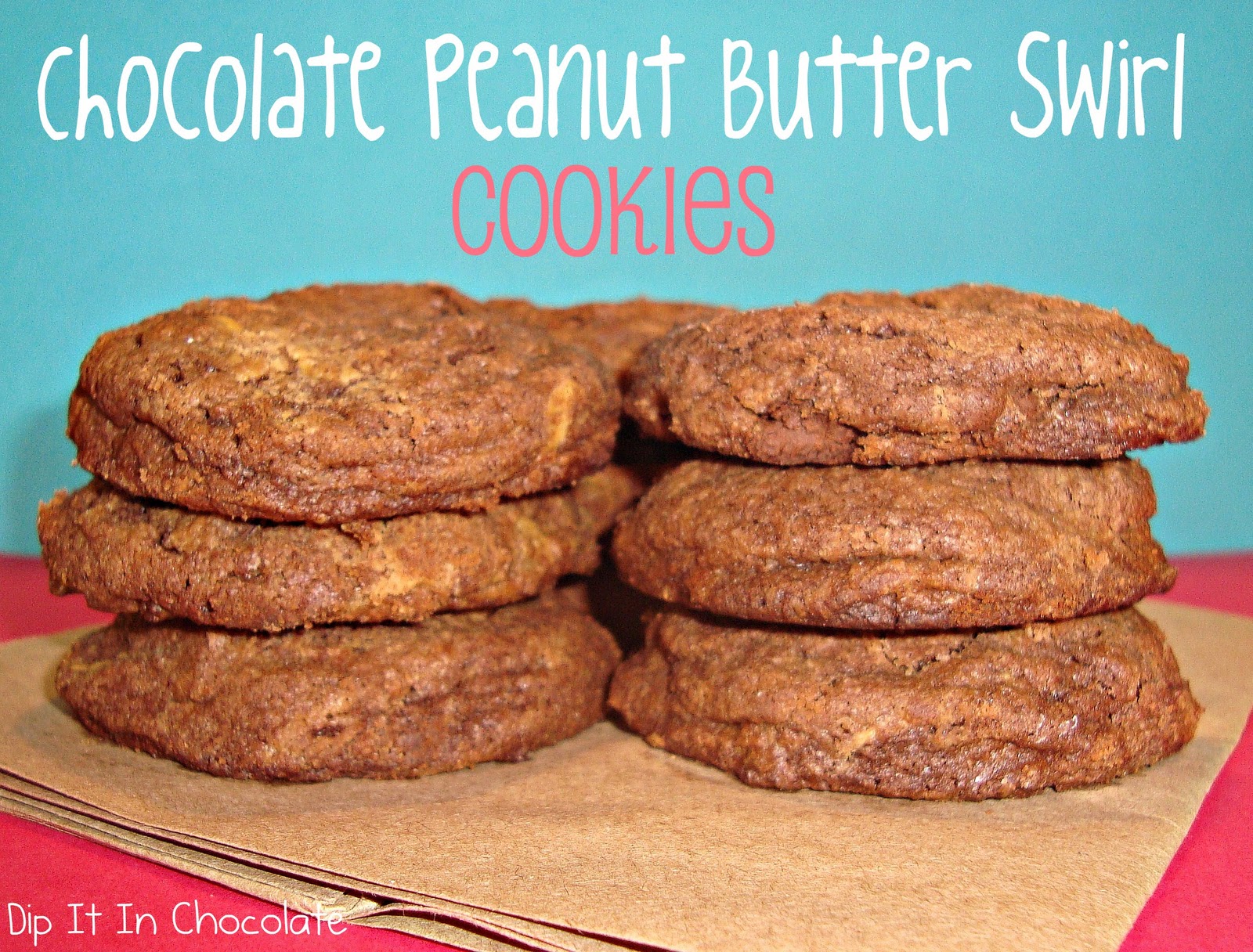 Chocolate Chunk Peanut Butter Swirl Cookies Dip it in Chocolate