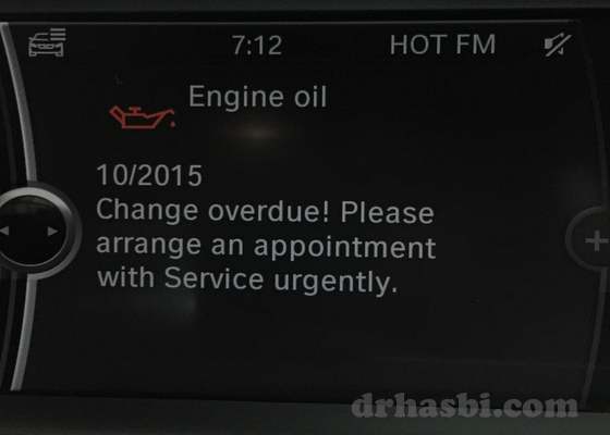 change overdue! Sistem iDrive BMW yang canggih melaporkan rekod servis