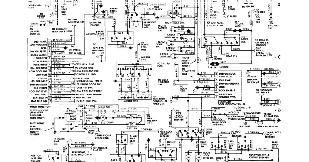 1995 Chevrolet Monte Carlo SS Rear Compartment and Accessories Wiring