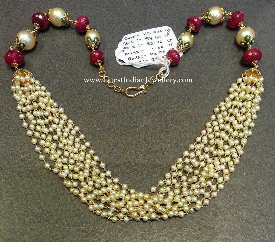 Multi Strand Pearl Beads Necklace