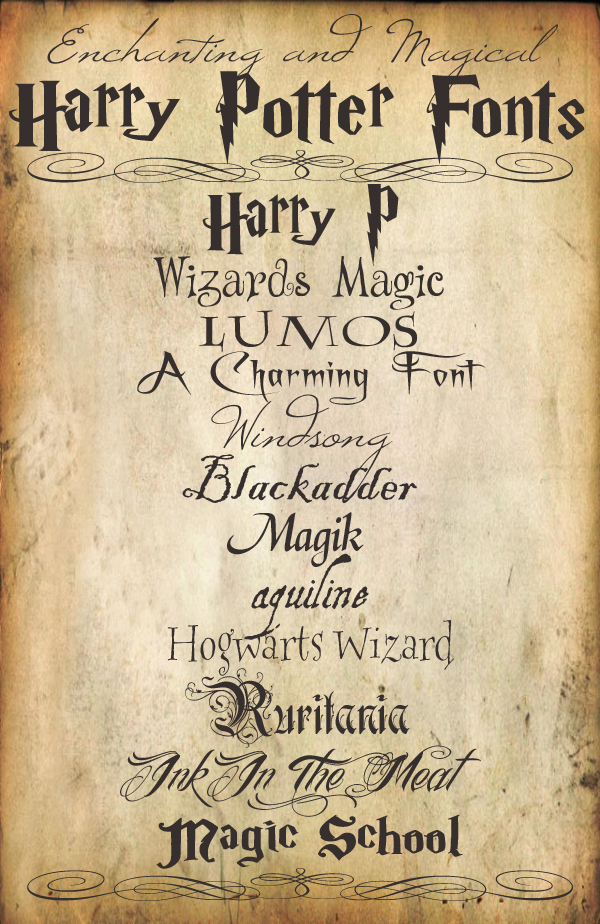 Hello Paper Moon: Enchanting and Magical Harry Potter Fonts