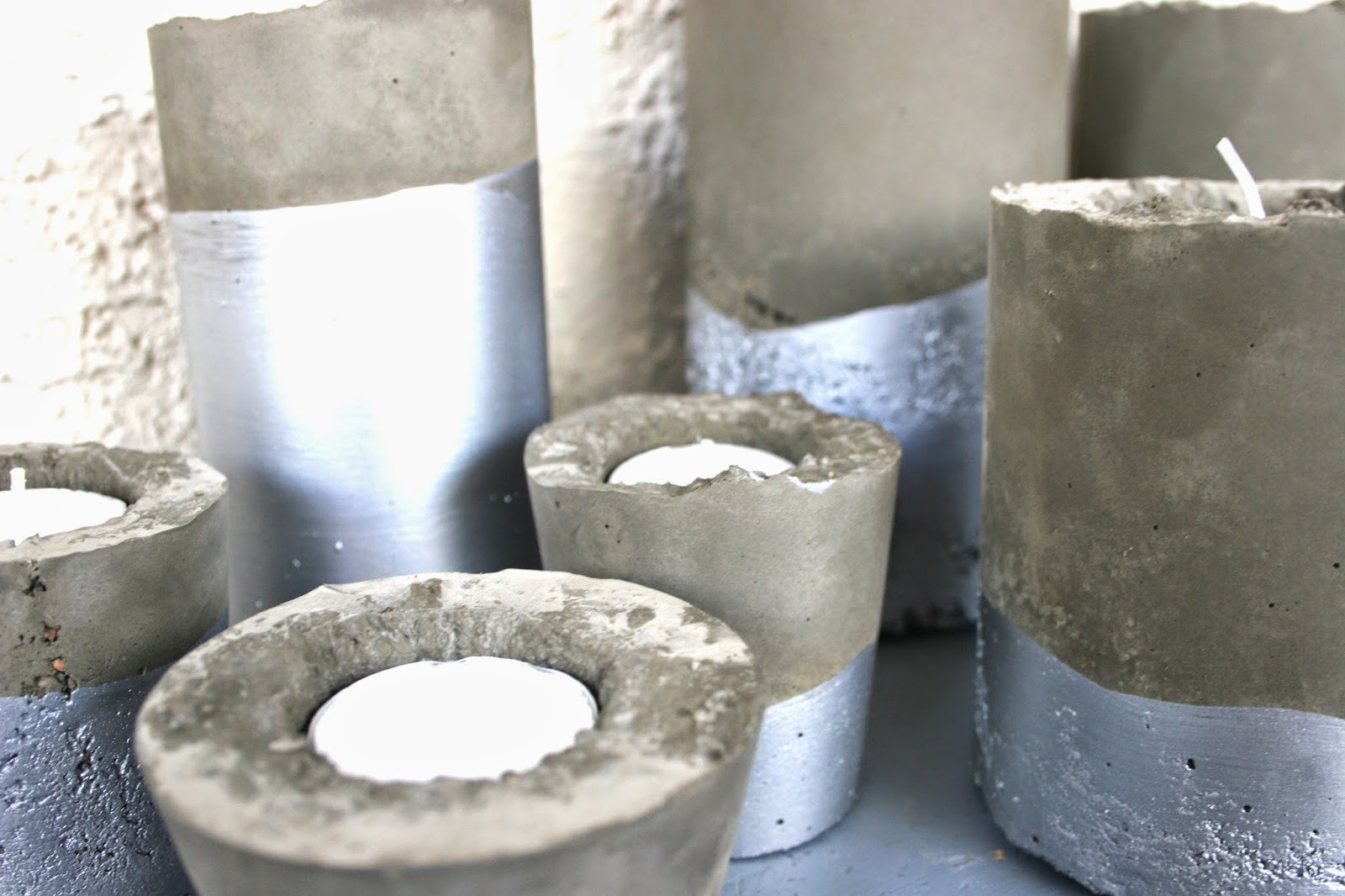 Just A Darling Life DIY Concrete Pillar Votive Candle Holders
