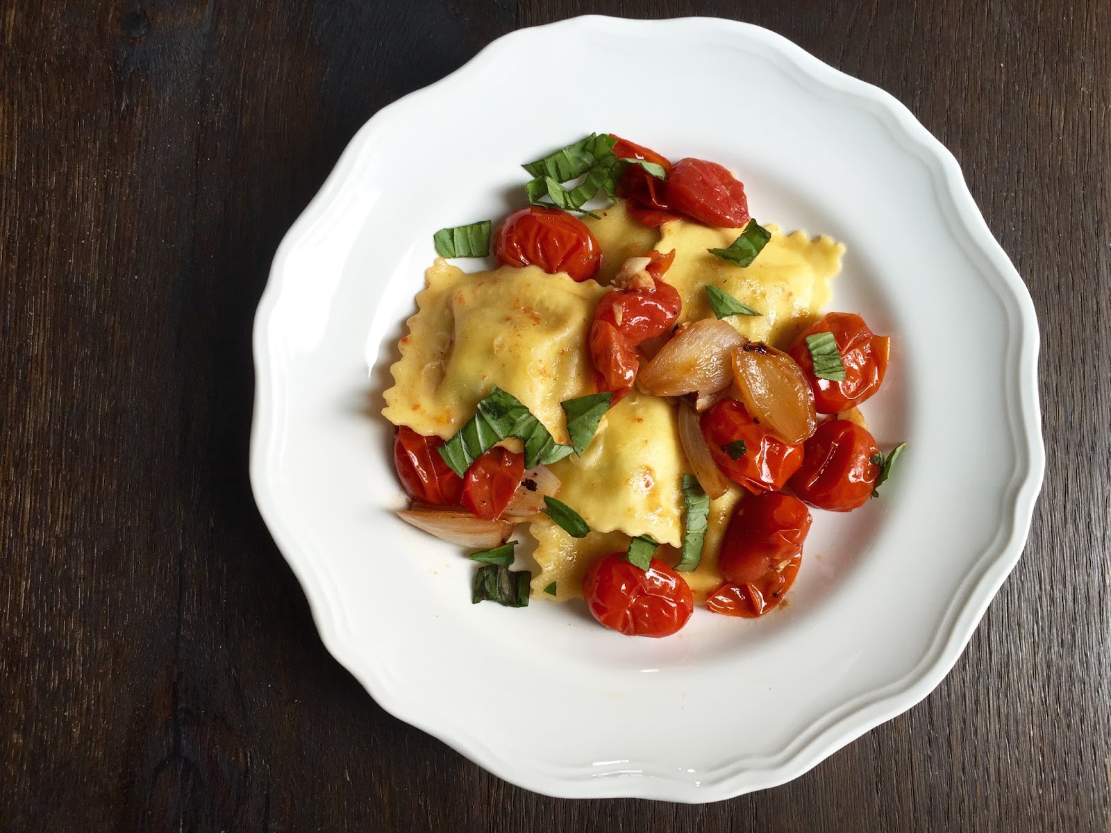 Roasted Shallot & Blistered Tomato Ravioli