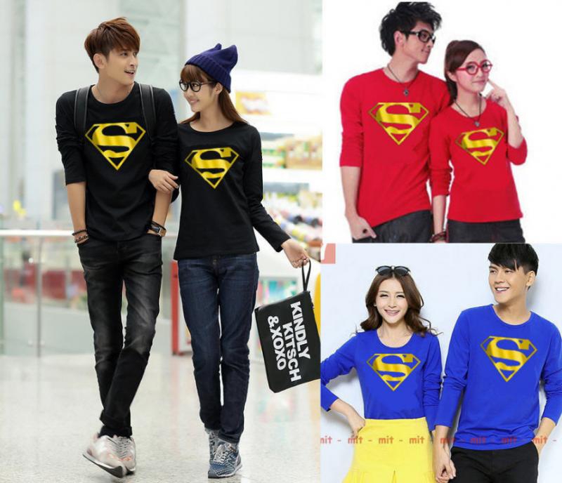 Jual Ongline Kaos Couple Superman Gold Foil LP Murah di Jakarta Bahan Cotton Combed Terkeren Jual Ongline Kaos Couple Superman Gold Foil LP Murah di Jakarta Bahan Cotton Combed Terkeren