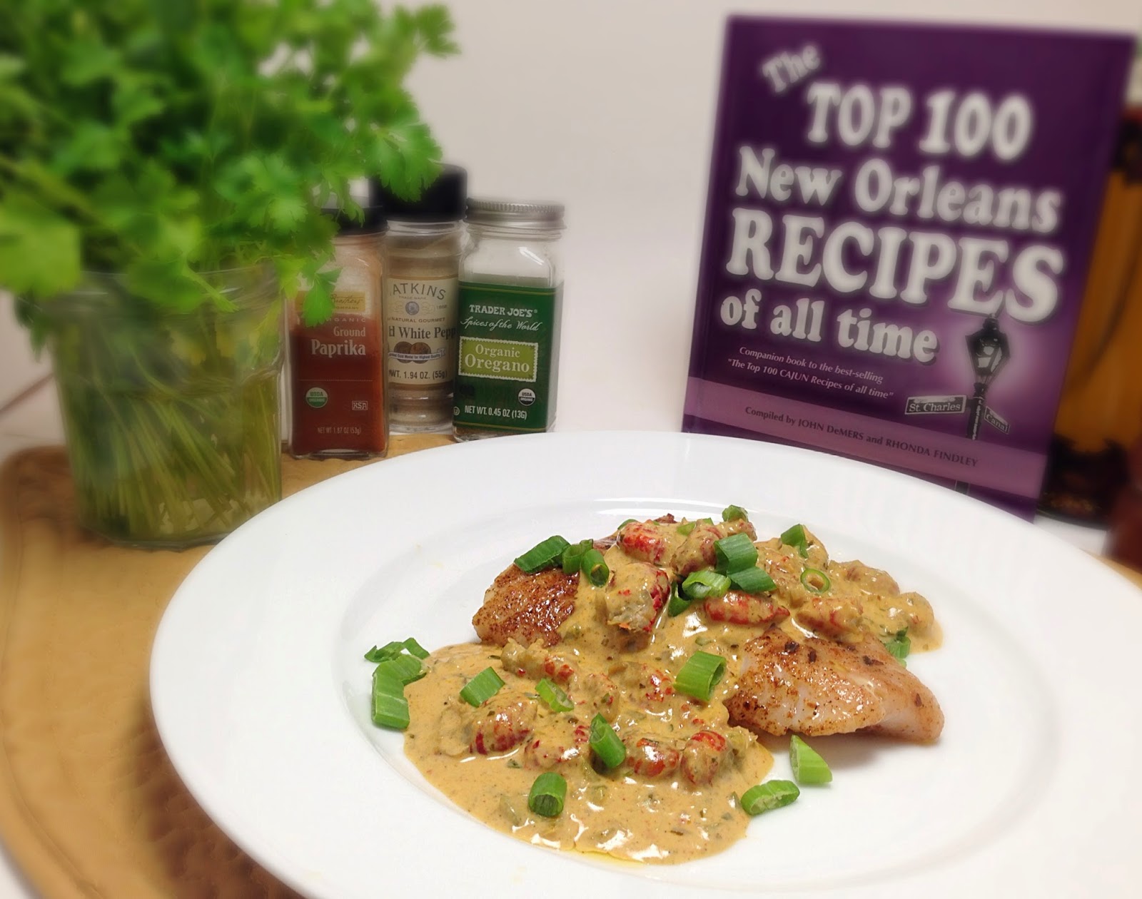 Yummy Fixins Blackened Red Snapper with Crawfish Cream Sauce