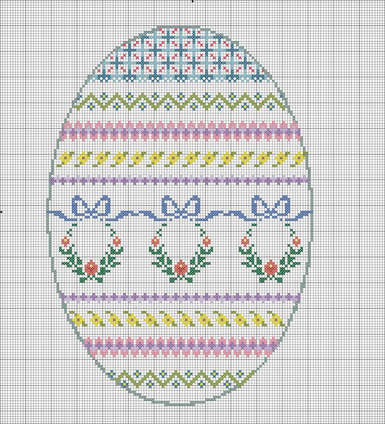Framed Mini Easter Egg Cross Stitch
