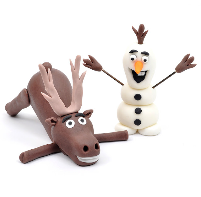 Frozen Olaf and Sven fondant figurine Figurici iz Ledenega kraljestva