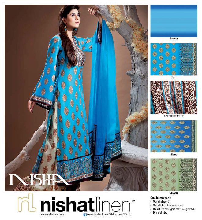 Nishat Linen Embroidered Lawn Suit Collection 2012 SheStyles