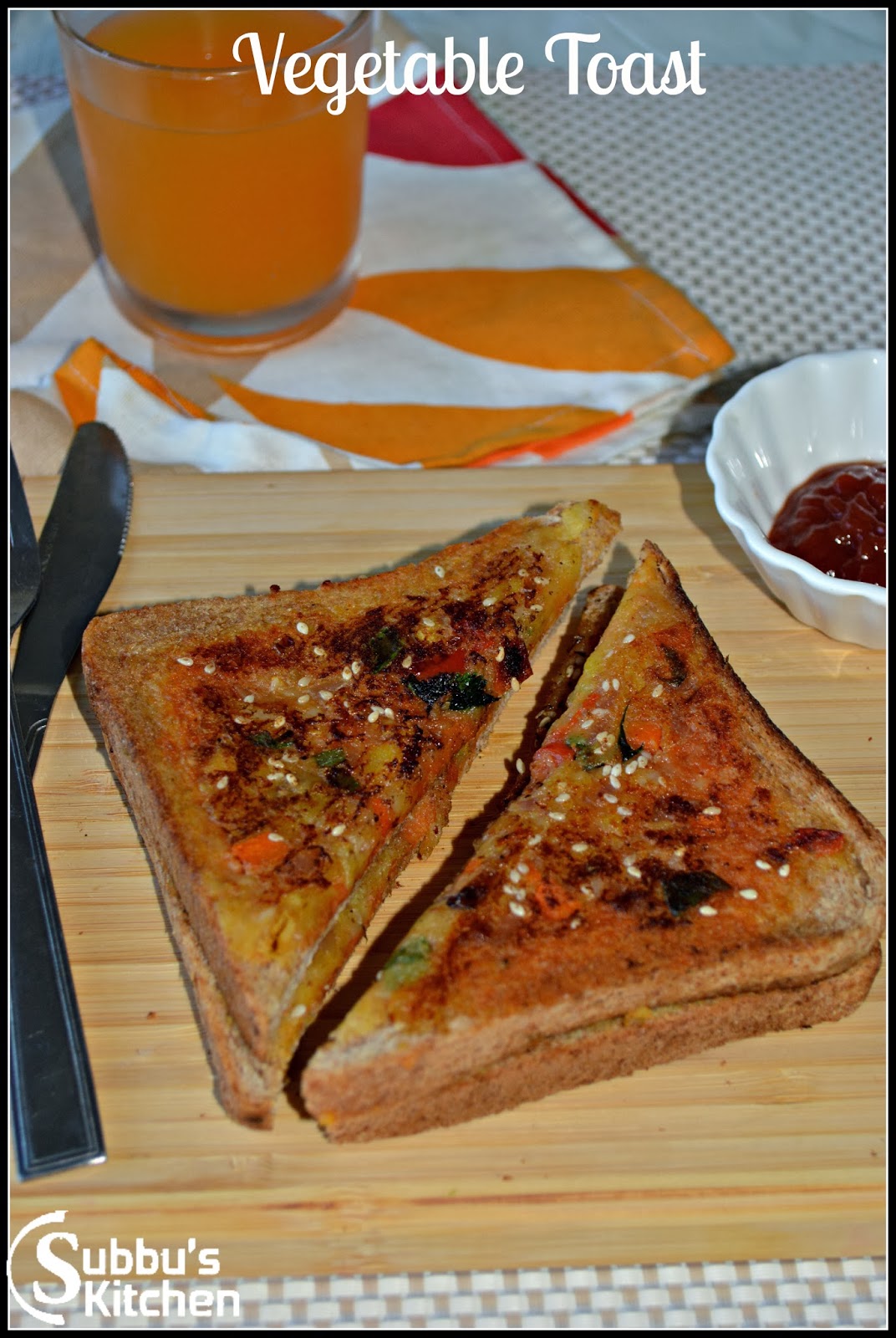 Vegetable Toast Subbus Kitchen