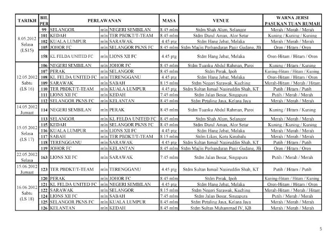 jadual perlawanan liga super 2014