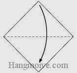 Bước 1: Gấp đôi tờ giấy xuống dưới. Bước 1: Gấp đôi tờ giấy xuống dưới.