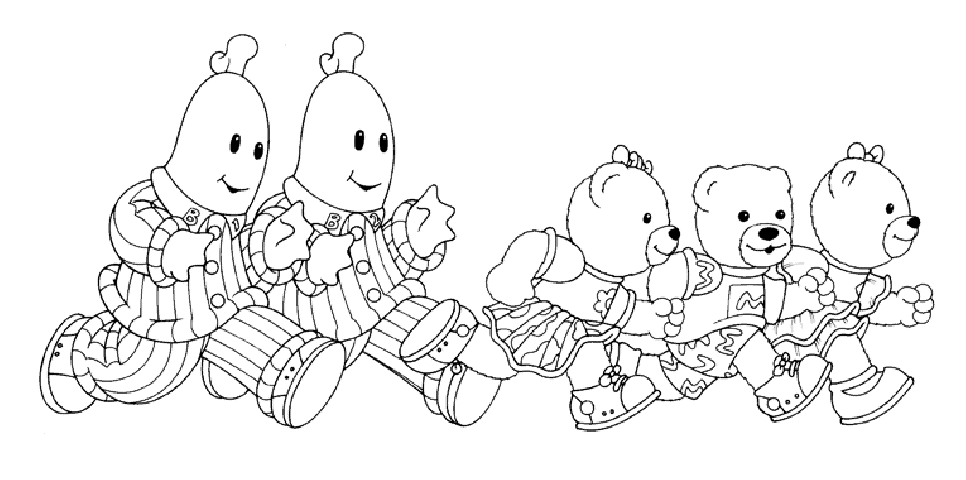 Bananas in Pyjamas coloring ~ Child Coloring