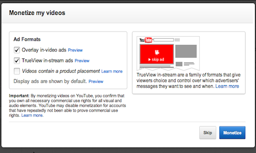 youtube monetize