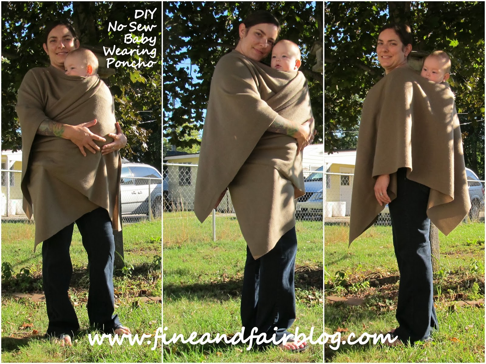 Fine and Fair DIY No Sew Babywearing Poncho Coat