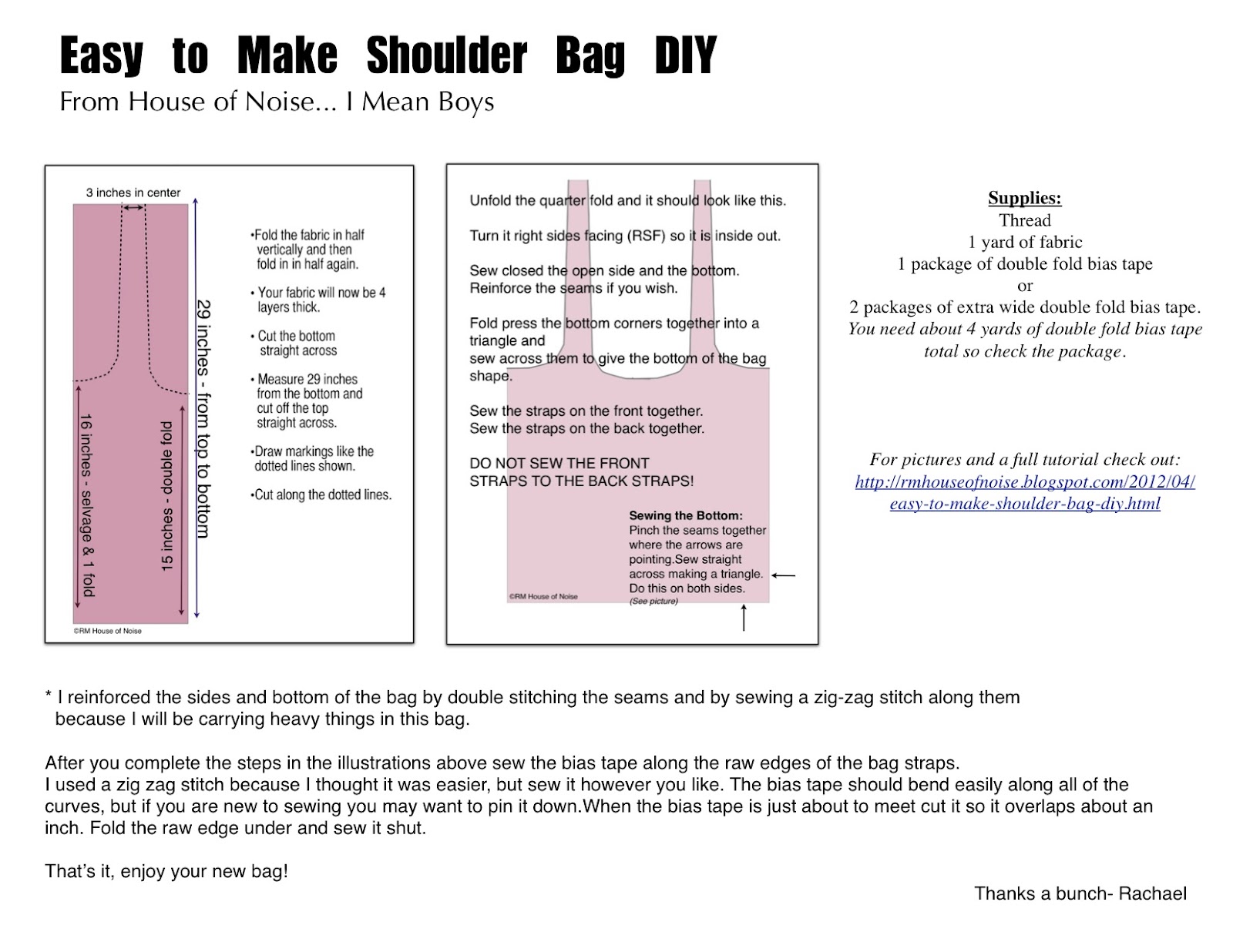 House of Noise... I mean boys. Easy to Make Shoulder Bag DIY