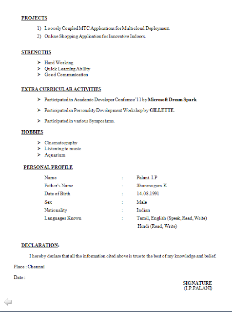 proper resume format