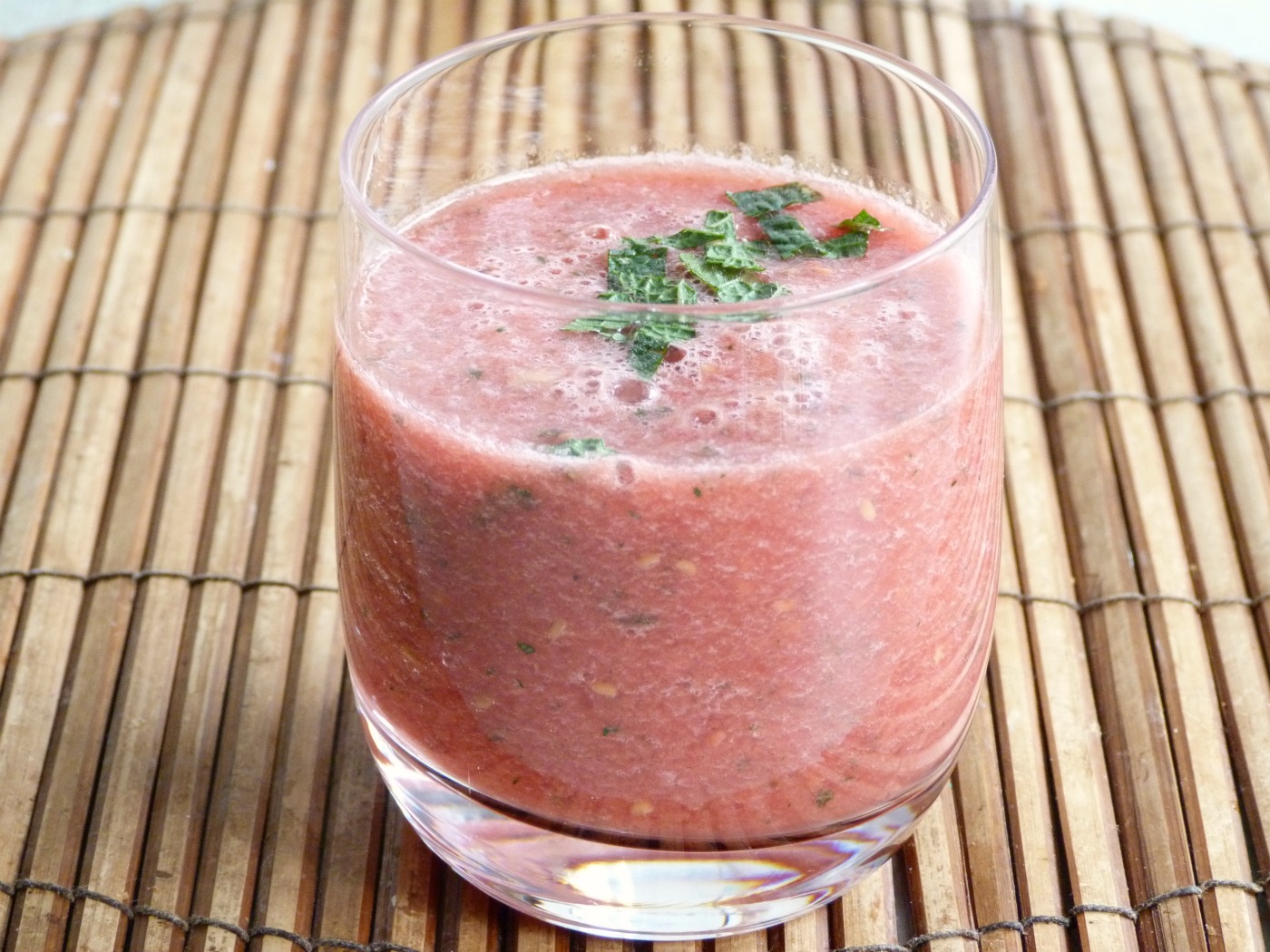Kitchen & Bakery. Watermelon, Raspberry and Mint Smoothie.