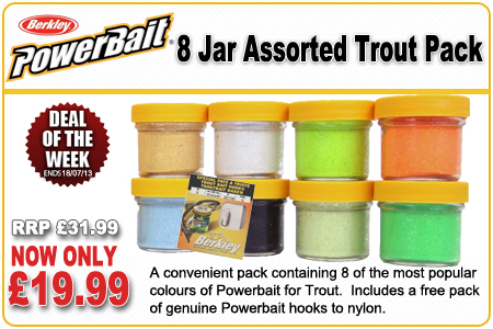 Deal of the Week - Berkley Powerbait Trout Pack 8 Assorted Jars and FREE  Hooks!