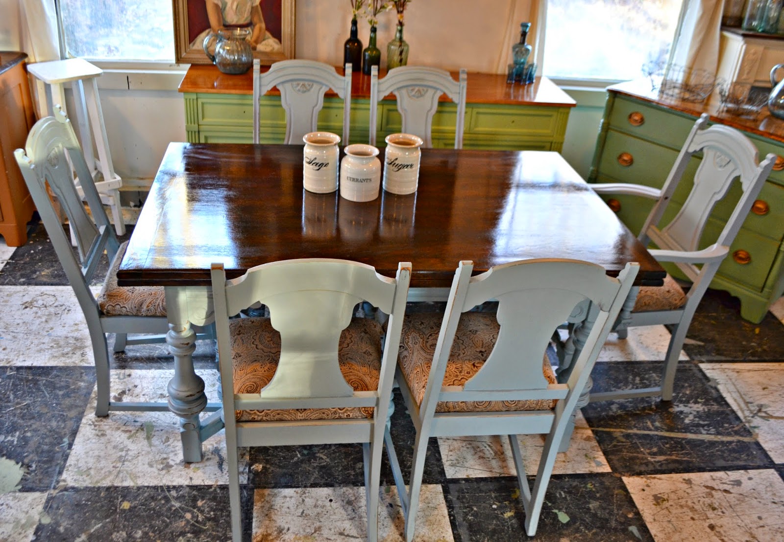 Heir and Space A Vintage Walnut Dining Set