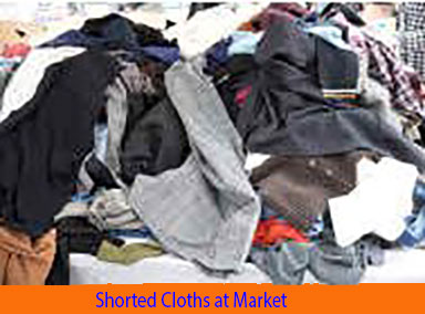 Shorted cloths at market