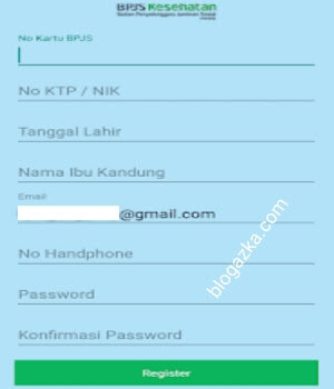 Kolom pendaftaran pengguna mobile Kolom pendaftaran pengguna mobile
