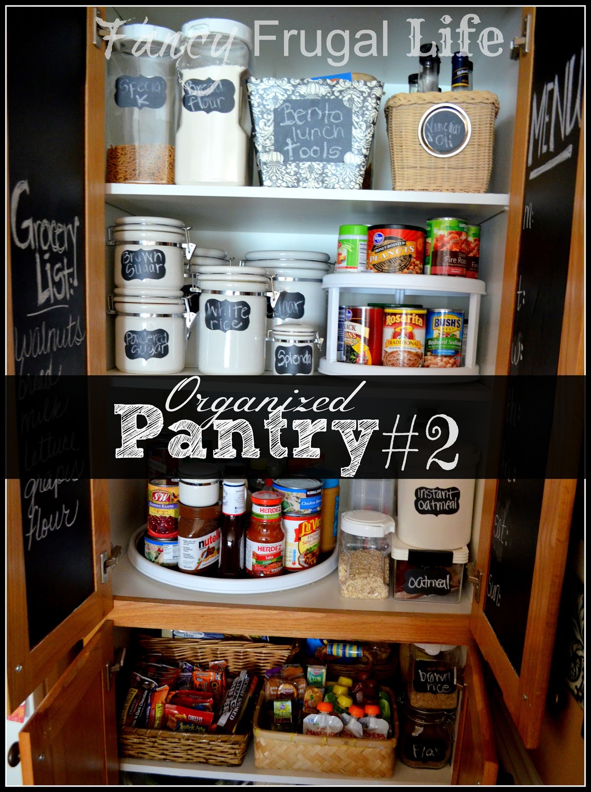 Pantry 2 Organizing With Thrift Store Items And Chalkboard Vinyl