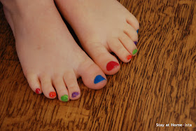 rainbow pedicure for a 5 year old