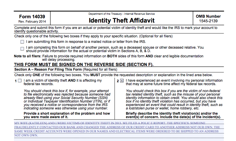 cold fusion guy protect yourself from tax identity theft with an 14039 form