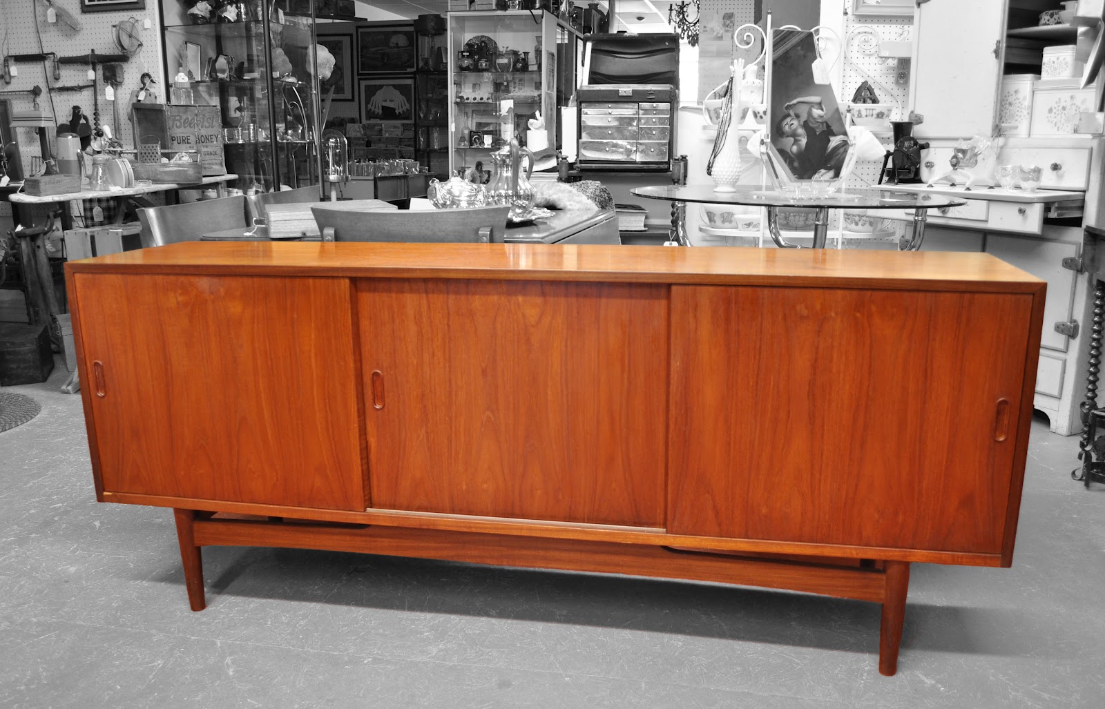 Antiques On Kent SOLD Vintage Teak Three Door Buffet