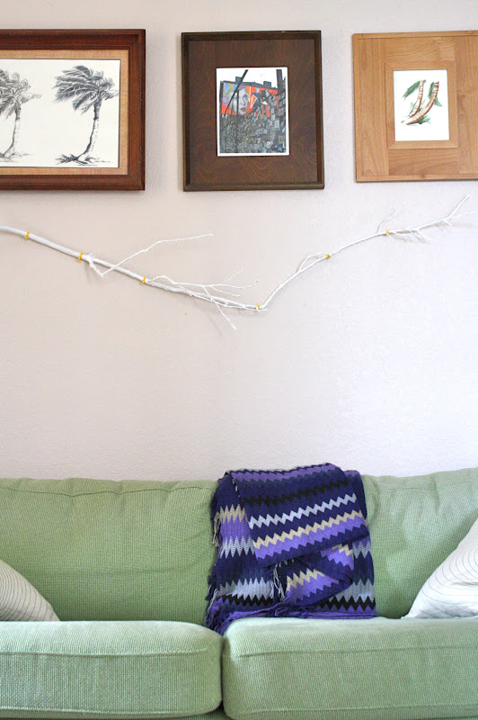 DIY tree branch wall art
