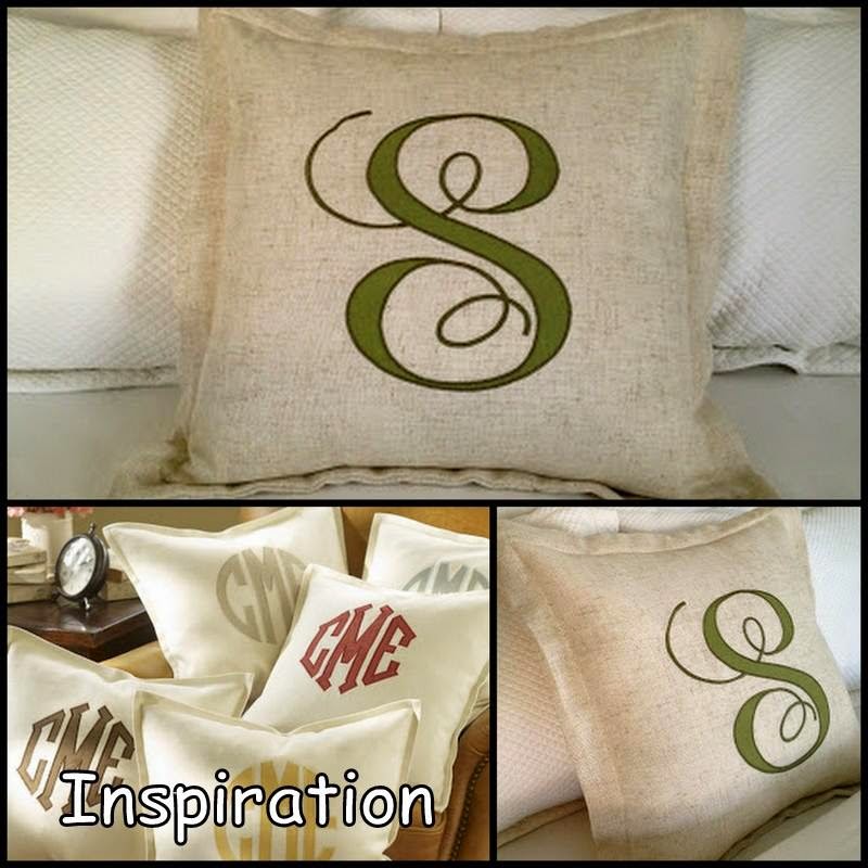 Dollar Store Crafter Appliqued Monogram Pillow