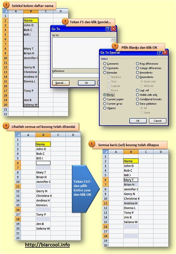 delete blank rows in excel
