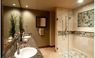 walk-in shower in house