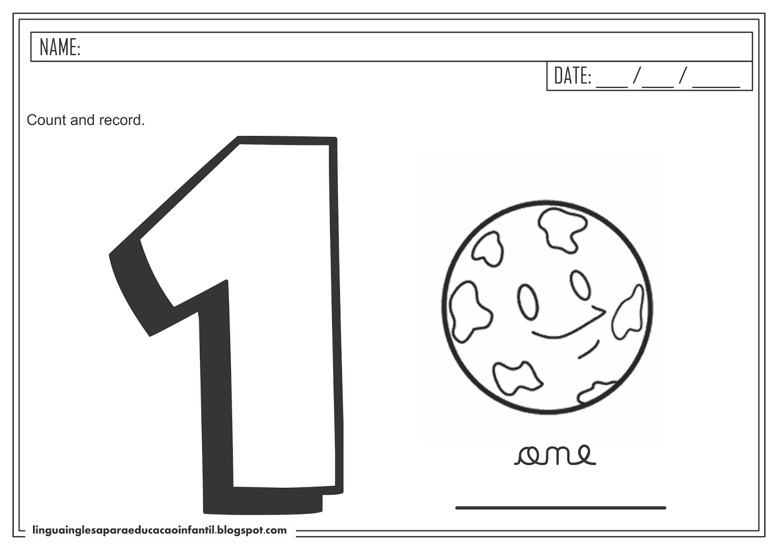 Língua Inglesa para Educação Infantil Atividade Numero 1 em Inglês