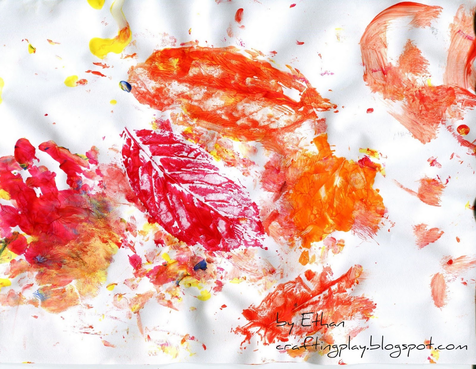 Crafting Play Fall Leaf Relief Print Painting (and Turkeys!)