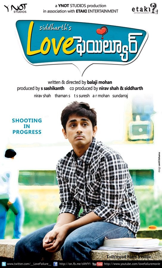 Juhoindické plagáty Siddharth+First+Look+From+Love+Failure+Movie