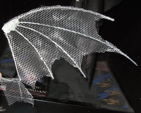 A wing constructed from modelling wire and mesh Aluminium modelling mesh and wire