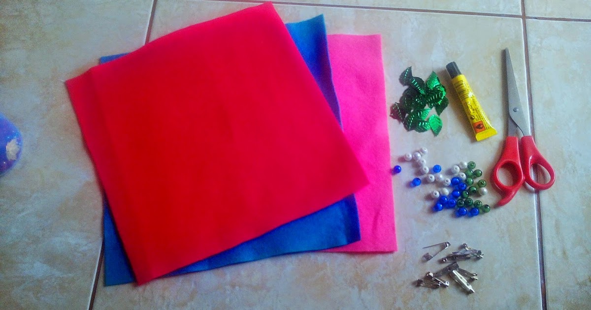 Cara Membuat Bros jilbab Bentuk bunga dari kain Flanel