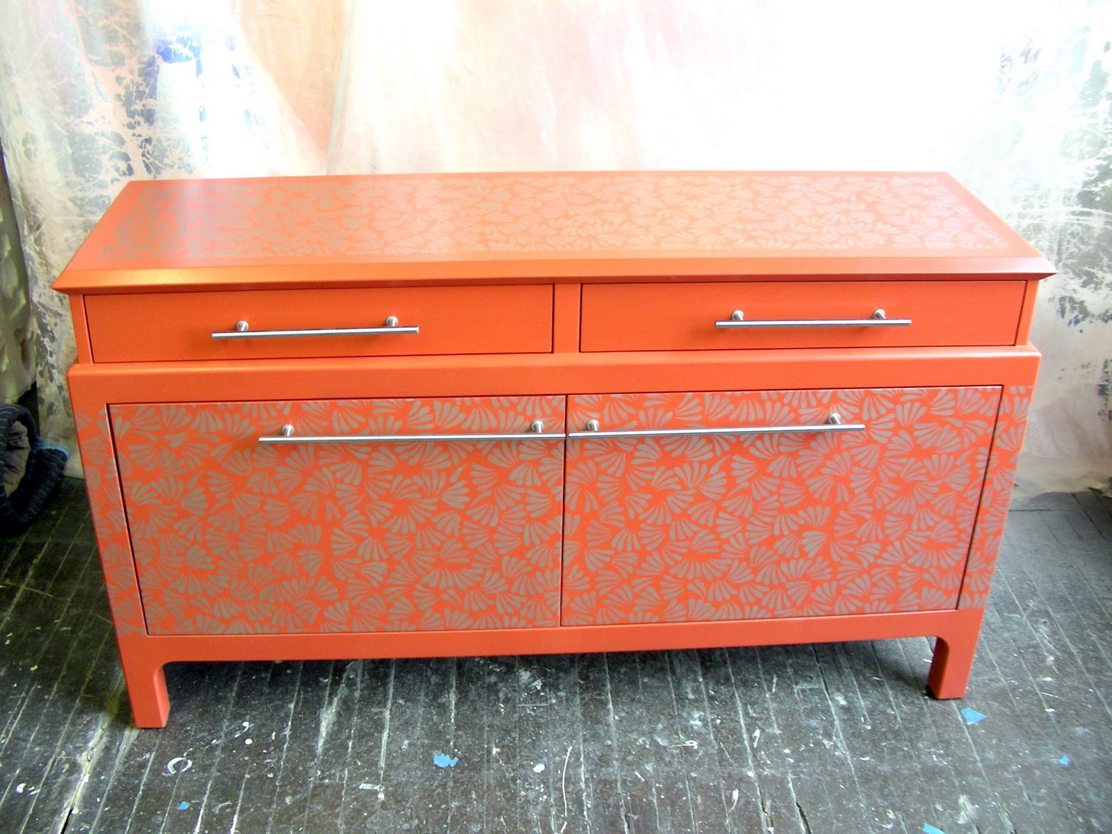 orange painted furniture