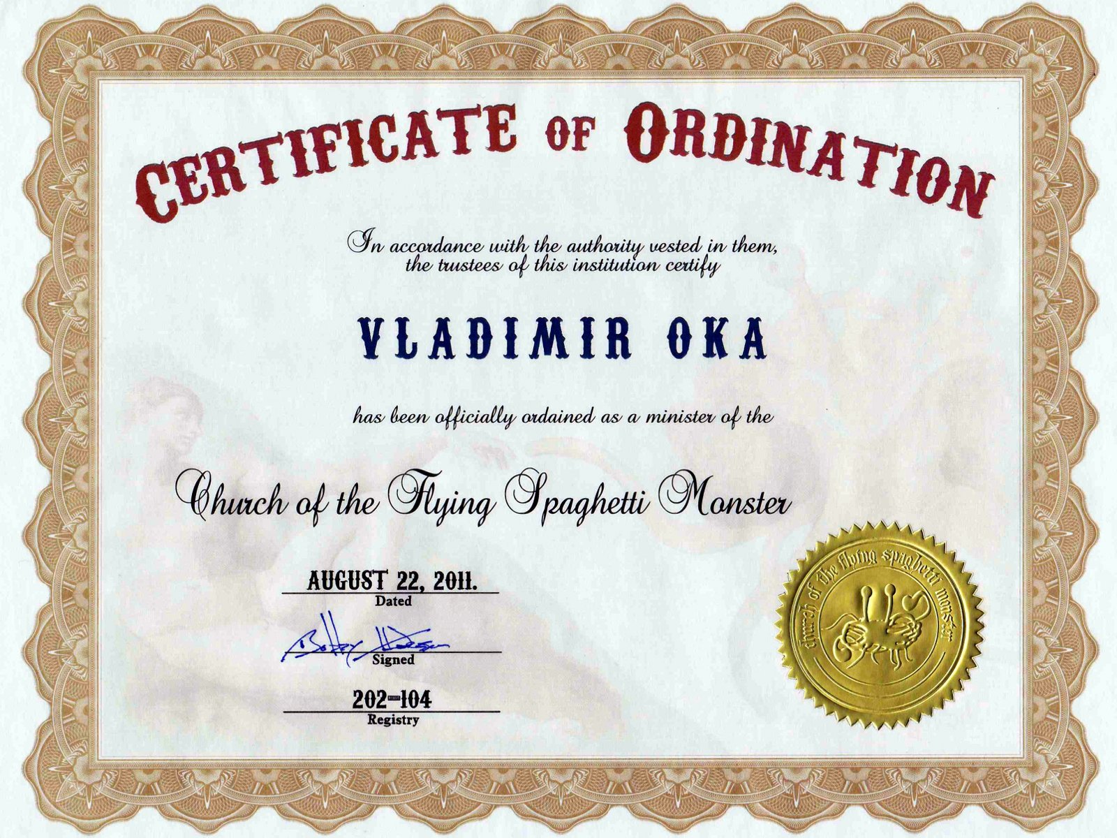 printable ordination certificates