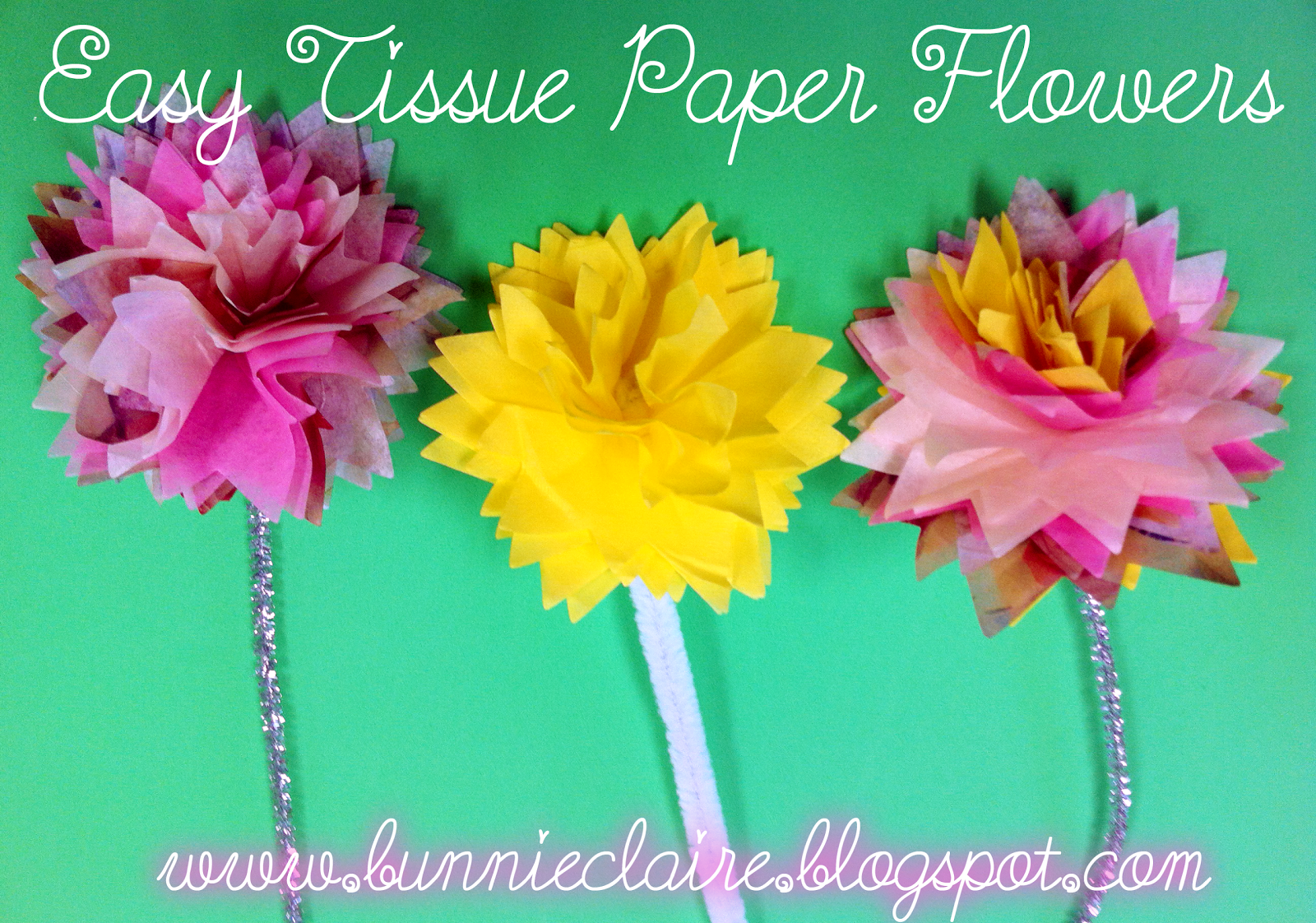 Tissue Paper Flowers! Napkin flowers! EASY but pretty!