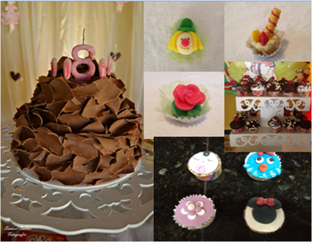 Bolos, doces e cupcakes personalizados