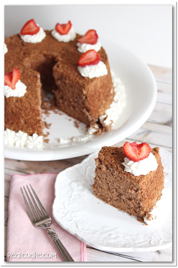 Chocolate Angel Cake {Angel Food Cake Recipe} The Real Thing with the
