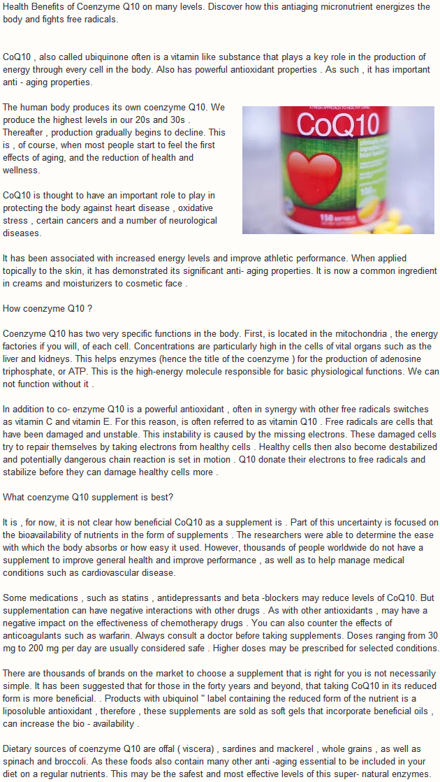 How can, Coenzyme Q10 Benefits Your Health?statin side effects and benefits